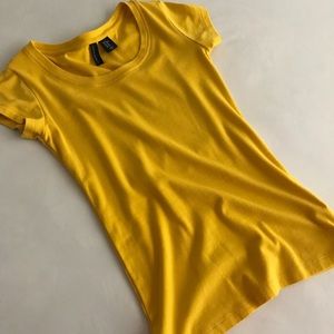 Cynthia Rowley Mustard Scoop Neck Tee